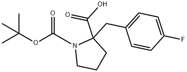 BOC-<ALPHA>-(4-FLUORBENZYL)-DL-PRO-OH Struktur