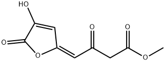 Butanoic acid, 4-(4-hydroxy-5-oxo-2(5H)-furanylidene)-3-oxo-, methyl ester, (4E)- (9CI) Struktur