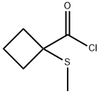 Cyclobutanecarbonyl chloride, 1-(methylthio)- (9CI) Struktur