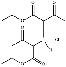 dichlorobis[1-(ethoxycarbonyl)-2-oxopropyl]titanium Struktur