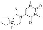 diethyl(methyl)[1,2,3,6-tetrahydro-1,3-dimethyl-2,6-dioxo-7H-purine-7-ethyl]ammonium iodide Struktur