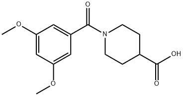 1-(3,5-dimethoxybenzoyl)piperidine-4-carboxylic acid Struktur