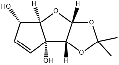 7aH-Cyclopenta[4,5]furo[2,3-d]-1,3-dioxole-5,7a-diol, 3a,4a,5,7b-tetrahydro-2,2-dimethyl-, (3aR,4aR,5S,7aR,7bR)- (9CI) Struktur