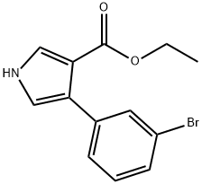 4-(3-BROMOPHENYL)-1H-PYRROLE-3-CARBOXYLIC ACID ETHYL ESTER Struktur