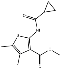 3-Thiophenecarboxylicacid,2-[(cyclopropylcarbonyl)amino]-4,5-dimethyl-, Struktur