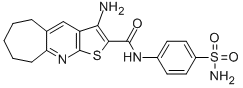 3-amino-N-[4-(aminosulfonyl)phenyl]-6,7,8,9-tetrahydro-5H-cyclohepta[b]thieno[3,2-e]pyridine-2-carboxamide Struktur