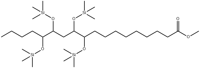 10,11,13,14-Tetrakis[(trimethylsilyl)oxy]octadecanoic acid methyl ester Struktur