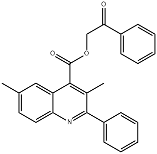 2-oxo-2-phenylethyl 3,6-dimethyl-2-phenyl-4-quinolinecarboxylate Struktur