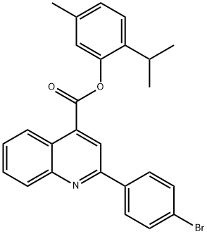 2-isopropyl-5-methylphenyl 2-(4-bromophenyl)-4-quinolinecarboxylate Struktur