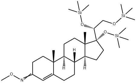 (20R)-17,20,21-Tris(trimethylsiloxy)pregn-4-en-3-one O-methyl oxime Struktur