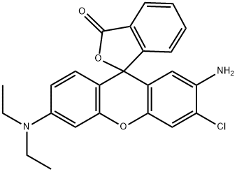 2'-Amino-3'-chloro-6'-(diethylamino)spiro[isobenzofuran-1(3H),9'-[9H]xanthen]-3-one Struktur