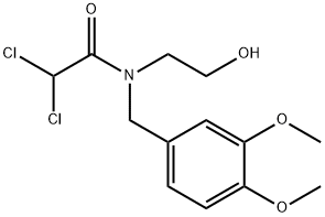 Acetamide, 2,2-dichloro-N-[(3,4-dimethoxyphenyl)methyl]-N-(2-hydroxyethyl)- Struktur