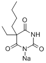 sodium 5-butyl-5-ethylbarbiturate Struktur