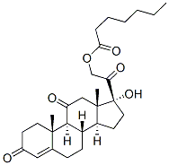 17,21-dihydroxypregn-4-ene-3,11,20-trione 21-heptanoate Struktur