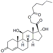 11beta,17,21-trihydroxypregn-4-ene-3,20-dione 21-hexanoate Struktur