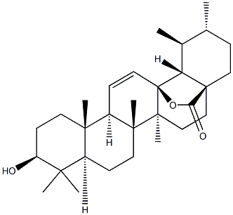 3-Hydroxy-11-ursen-28,13-olide Struktur