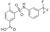 4-FLUORO-3-(3-TRIFLUOROMETHYL-PHENYLSULFAMOYL)-BENZOIC ACID Struktur