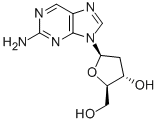 2-AMINO-9-(BETA-D-2-DEOXYRIBOFURANOSYL)PURINE, 3616-24-8, 結(jié)構(gòu)式