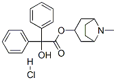 exo-8-methyl-8-azabicyclo[3.2.1]oct-3-yl diphenylglycolate hydrochloride Struktur