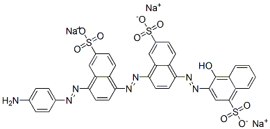 trisodium 3-[[4-[[4-[(4-aminophenyl)azo]-6-sulphonatonaphthyl]azo]-6-sulphonatonaphthyl]azo]-4-hydroxynaphthalene-1-sulphonate  Struktur