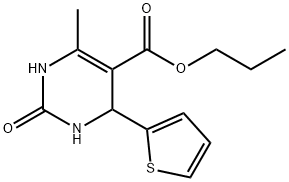 5-Pyrimidinecarboxylicacid,1,2,3,4-tetrahydro-6-methyl-2-oxo-4-(2-thienyl)-,propylester(9CI) Struktur