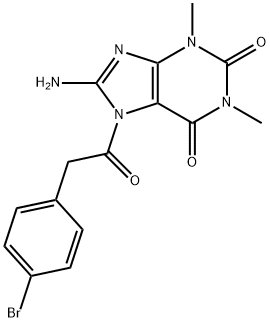 1H-Purine-2,6-dione,  8-amino-7-[(4-bromophenyl)acetyl]-3,7-dihydro-1,3-dimethyl-  (9CI) Struktur