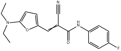 2-Propenamide,  2-cyano-3-[5-(diethylamino)-2-furanyl]-N-(4-fluorophenyl)- Struktur