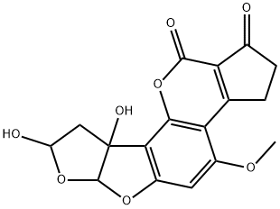 2,3,6a,8,9,9a-Hexahydro-8,9a-dihydroxy-4-methoxycyclopenta[c]furo[3',2':4,5]furo[2,3-h][1]benzopyran-1,11-dione Struktur