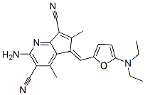 5H-Cyclopenta[b]pyridine-3,7-dicarbonitrile,  2-amino-5-[[5-(diethylamino)-2-furanyl]methylene]-4,6-dimethyl- Struktur