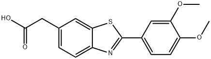 2-(3,4-Dimethoxyphenyl)-6-benzothiazoleacetic acid Struktur