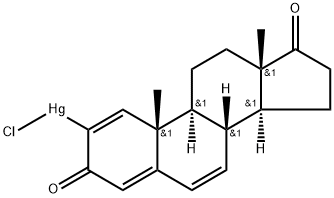 Chloro(3,17-dioxoandrosta-1,4,6-trien-2-yl)mercury(II) Struktur