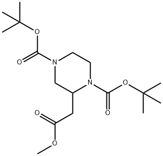 METHYL 1,4-DI-BOC-PIPERAZINE-2-ACETATE Struktur