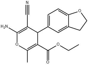 ETHYL 6-AMINO-5-CYANO-4-(2,3-DIHYDRO-1-BENZOFURAN-5-YL)-2-METHYL-4H-PYRAN-3-CARBOXYLATE Struktur