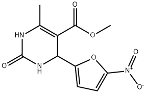 2-Oxo-4-(5-nitro-2-furyl)-6-methyl-1,2,3,4-tetrahydropyrimidine-5-carboxylic acid methyl ester Struktur