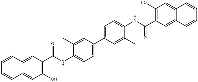 N,N'-(3,3'-dimethyl[1,1'-biphenyl]-4,4'-diyl)bis(3-hydroxynaphthalene-2-carboxamide) Struktur