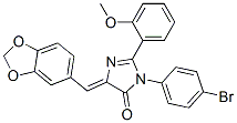 4H-Imidazol-4-one,  5-(1,3-benzodioxol-5-ylmethylene)-3-(4-bromophenyl)-3,5-dihydro-2-(2-methoxyphenyl)- Struktur