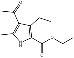 1H-Pyrrole-2-carboxylic acid, 4-acetyl-3-ethyl-5-Methyl-, ethyl ester Struktur