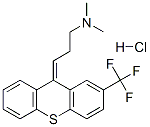 (Z)-N,N-dimethyl-3-[2-(trifluoromethyl)-9H-thioxanthen-9-ylidene]propylamine hydrochloride Struktur