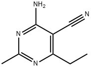 4-AMINO-6-ETHYL-2-METHYLPYRIMIDINE-5-CARBONITRILE Struktur