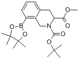 2,3(1H)-ISOQUINOLINEDICARBOXYLIC ACID, 3,4-DIHYDRO-8-(4,4,5,5-TETRAMETHYL-1,3,2-DIOXABOROLAN-2-YL)-, 2-(1,1-DIMETHYLETHYL) 3-METHYL ESTER Struktur