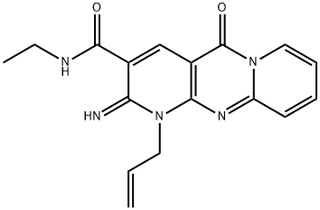 1-allyl-N-ethyl-2-imino-5-oxo-1,5-dihydro-2H-dipyrido[1,2-a:2,3-d]pyrimidine-3-carboxamide Struktur