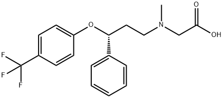 N-Methyl-N-[(3R)-3-phenyl-3-[4-(trifluoromethyl)phenoxy]propyl]glycine Struktur