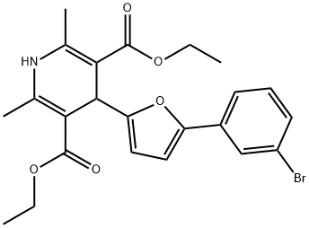 3,5-PYRIDINEDICARBOXYLICACID,4-[5-(3-BROMOPHENYL)-2-FURANYL]-1,4-DIHYDRO-2,6-DIMETHYL-,DIETHYLESTER Struktur