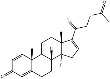 3,20-Dioxopregna-1,4,9(11),16-tetraen-21-yl acetate Struktur