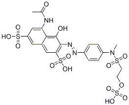 5-Acetylamino-4-hydroxy-3-[[4-[[[2-(sulfooxy)ethyl]sulfonyl]methylamino]phenyl]azo]-2,7-naphthalenedisulfonic acid Struktur