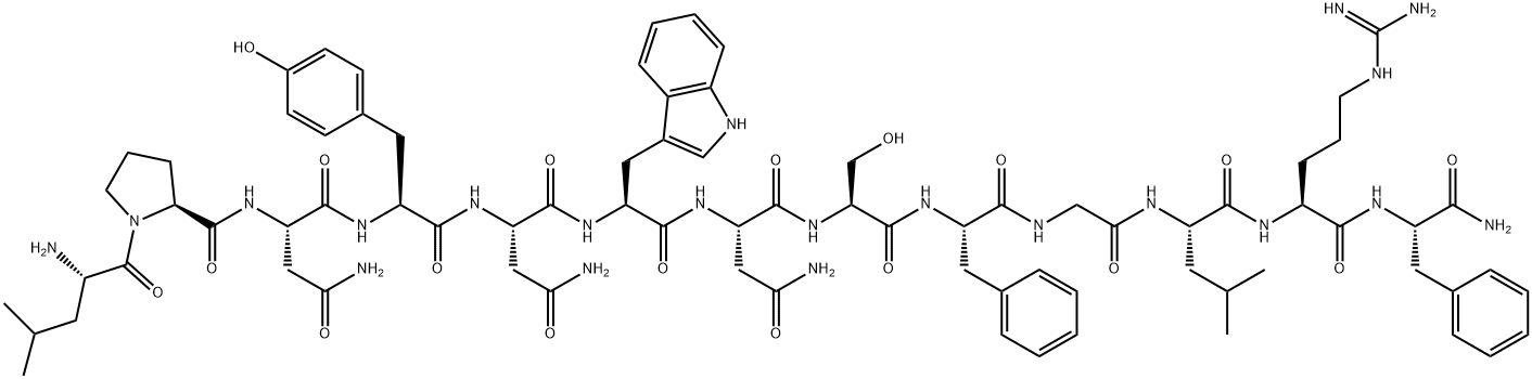 H-LEU-PRO-ASN-TYR-ASN-TRP-ASN-SER-PHE-GLY-LEU-ARG-PHE-NH2 Struktur