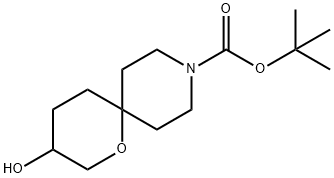 1-Oxa-9-azaspiro[5.5]undecane-9-carboxylic acid, 3-hydroxy-, 1,1-diMethylethyl ester Struktur