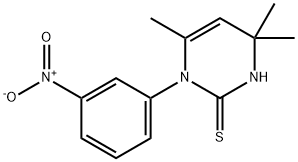 2 (1H)-Pyrimidinethione, 3,4-dihydro-4,4, 6-trimethyl-1-(3-nitrophenyl )- Struktur