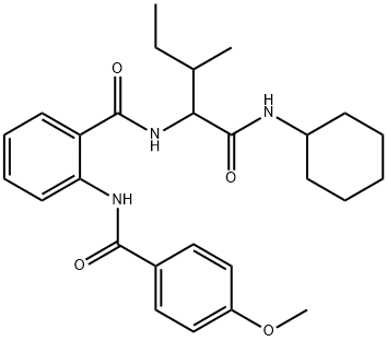 Benzamide, N-[1-[(cyclohexylamino)carbonyl]-2-methylbutyl]-2-[(4-methoxybenzoyl)amino]- (9CI) Struktur