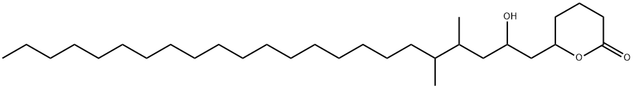 Tetrahydro-6-(2-hydroxy-4,5-dimethyltricosyl)-2H-pyran-2-one Struktur